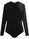 Stella Mccartney Miracle Long-sleeve Compact-knit Bodysuit In Black