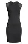 Stella Mccartney Miracle Cap Sleeve Compact Knit Dress In Black