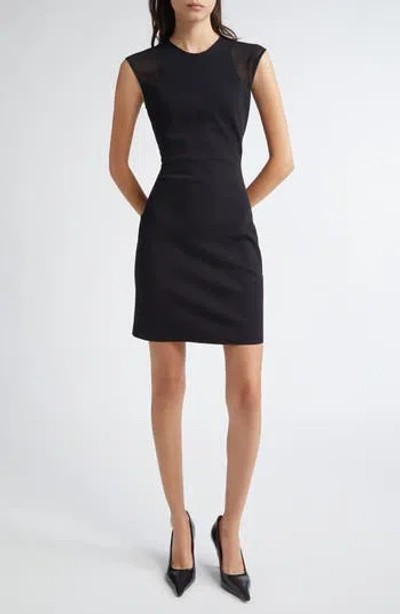 Stella Mccartney Miracle Cap Sleeve Compact Knit Dress In Black