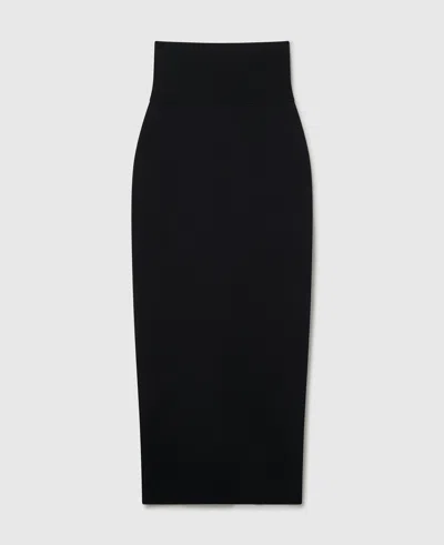 Stella Mccartney Miracle Compact-knit Midi Skirt In Black