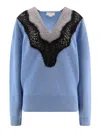 Stella Mccartney Miracle Lace Wool Shirt Miracle Lace In Blue