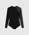 Stella Mccartney Miracle Long-sleeve Compact-knit Bodysuit In Black