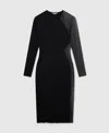 Stella Mccartney Miracle Long-sleeve Compact-knit Dress In Black