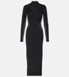Stella Mccartney Miracle Mesh-paneled Knitted Maxi Dress In Black