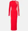 Stella Mccartney Miracle Long-sleeve Compact-knit Dress In Red