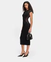 Stella Mccartney Miracle Short-sleeve Compact-knit Dress In Black
