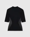 Stella Mccartney Miracle Short-sleeve Compact-knit Top In Black