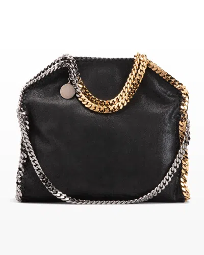 Stella Mccartney Mix Galvanic 3-chain Shimmer Tote Bag In Black