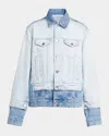 Stella Mccartney Contrast Panel Denim Jacket In Two Tonal