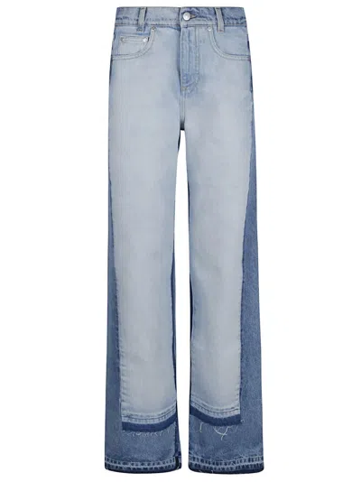 Stella Mccartney Straight-leg Jeans With Contrasting Panels In Blue