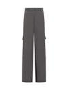 Stella Mccartney Mixed Flan Trouser In Gray