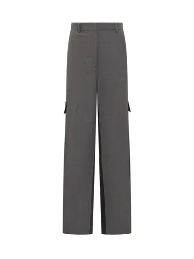Stella Mccartney Mixed Flan Trouser In Gray