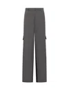 Stella Mccartney Mixed Flan Trouser In Gray