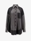 Stella Mccartney Mixed Flannel Wool Shirt In Gray