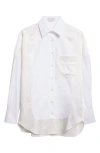 Stella Mccartney Satin Paneled Oversized Shirt In White