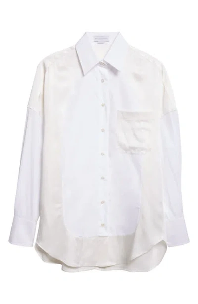 STELLA MCCARTNEY STELLA MCCARTNEY MIXED MEDIA BUTTON-UP SHIRT