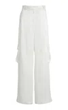 Stella Mccartney Mixed Poplin Satin Trouser In Neutral