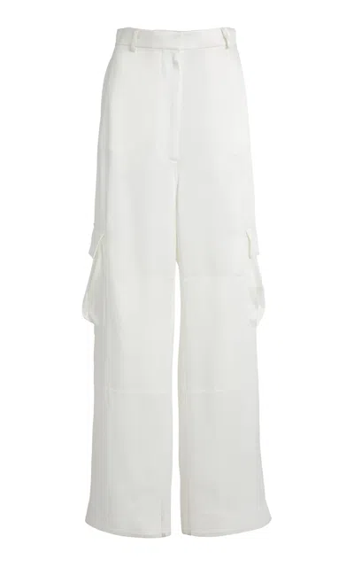 STELLA MCCARTNEY MIXED POPLIN SATIN TROUSER