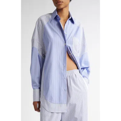STELLA MCCARTNEY STELLA MCCARTNEY MIXED STRIPE BUTTON-UP SHIRT