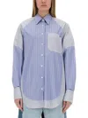 Stella Mccartney Mixed Stripe Shirt In Blue