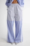 Stella Mccartney Relaxed Fit Trousers Featuring Striped Detailing In Multicolor Blue