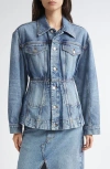 Stella Mccartney Mixed Wash Denim Fitted Jacket In Two Tonal Denim Wash