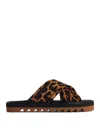 Stella Mccartney Leo Multicoloured Leather Blend Slippers In Multicolour