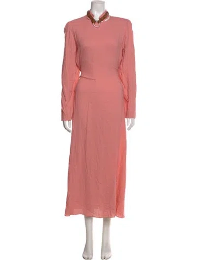 Pre-owned Stella Mccartney Mock Neck Long Dress W/ Tags In Pink