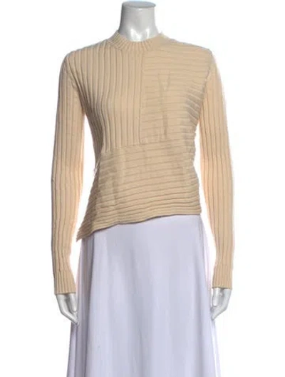 Pre-owned Stella Mccartney Mock Neck Long Sleeve Top In Neutrals