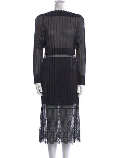 Pre-owned Stella Mccartney Mock Neck Midi Length Dress In Gray