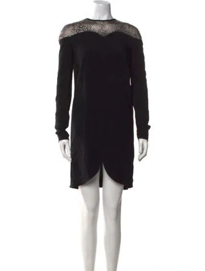Pre-owned Stella Mccartney Mock Neck Mini Dress In Black