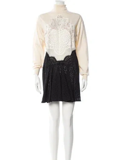 Pre-owned Stella Mccartney Mock Neck Mini Dress In Black