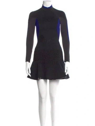 Pre-owned Stella Mccartney Mock Neck Mini Dress In Black