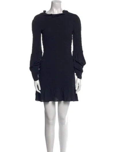 Pre-owned Stella Mccartney Mock Neck Mini Dress In Blue