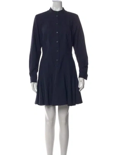 Pre-owned Stella Mccartney Mock Neck Mini Dress In Blue