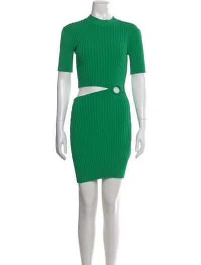 Pre-owned Stella Mccartney Mock Neck Mini Dress W/ Tags In Green