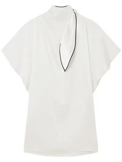 Stella Mccartney Mock-neck Mini Dress In White