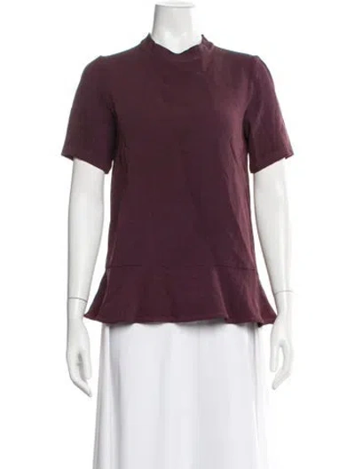 Pre-owned Stella Mccartney Mock Neck Short Sleeve Top In Purple