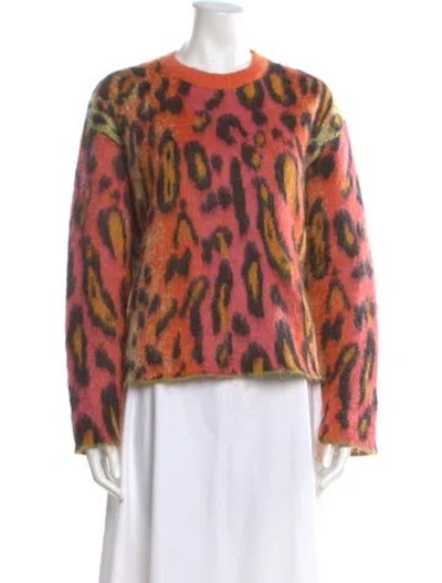Pre-owned Stella Mccartney Mohair Animal Print Sweater In Orange
