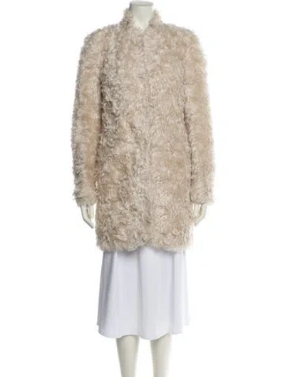 Pre-owned Stella Mccartney Mohair Faux Fur Coat In Neutral