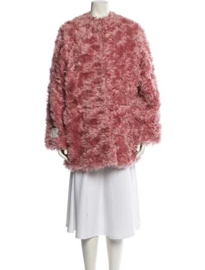 Pre-owned Stella Mccartney Mohair Faux Fur Coat In Pink