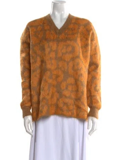 Pre-owned Stella Mccartney Mohair Printed Sweater In Orange
