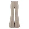 Stella Mccartney Houndstooth-pattern Flared Trousers In Brown