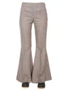 Stella Mccartney Houndstooth-pattern Flared Trousers In Beige