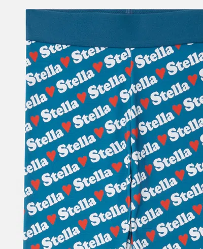 Stella Mccartney Moniker Print Leggings In Blue