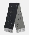 Stella Mccartney Moniker Print Logo Scarf In Gray