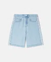 Stella Mccartney Moniker Tape Shorts In Blue