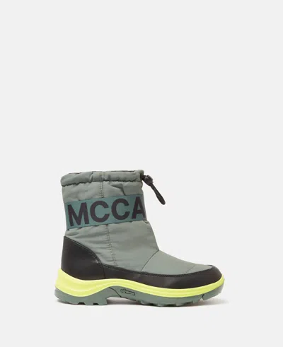 Stella Mccartney Moniker Tape Snow Boots In Green