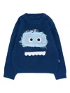 Stella Mccartney Monster Face-motif Organic Cotton Sweater In Blue