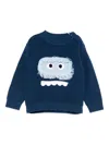 Stella Mccartney Monster-face Ribbed Sweater In Blue